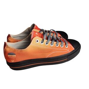 High VIP Mens Low Top Sneakers Orange Yellow Gradient Canvas Shoes Size 9